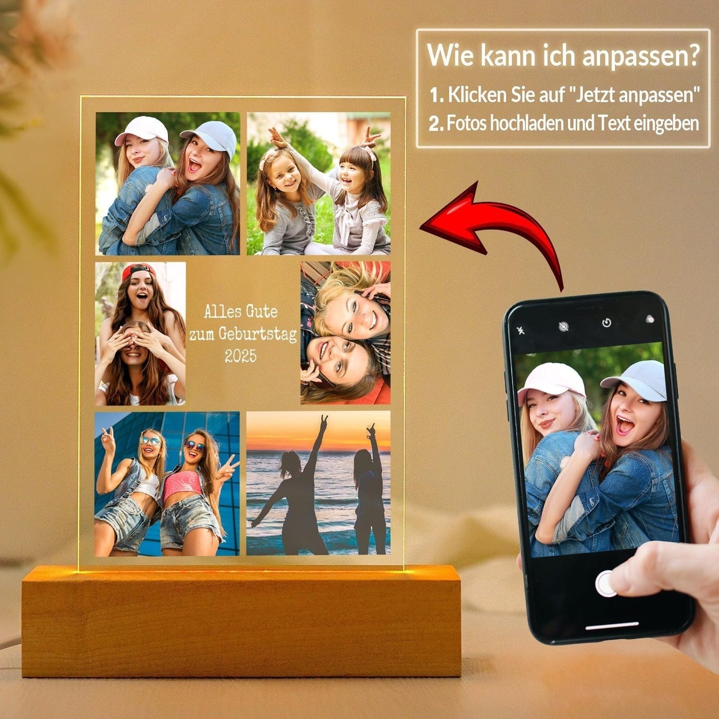 Personalisierte Geschenke für Freundin, Bilderrahmen mit Foto 