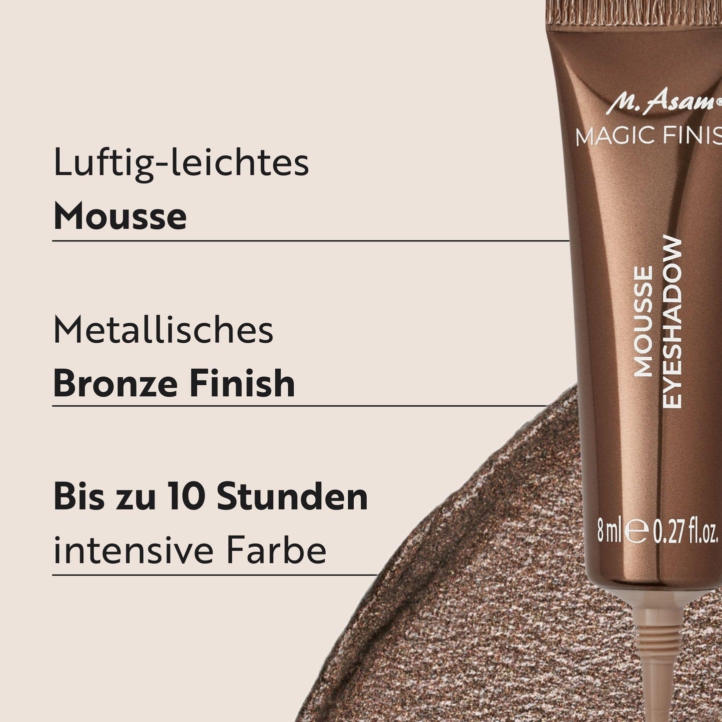 MAGIC FINISH Mousse Eyeshadow Love Note (8 ml) – Langanhaltender metallischer Lidschatten mit Glitzer-Effekt 