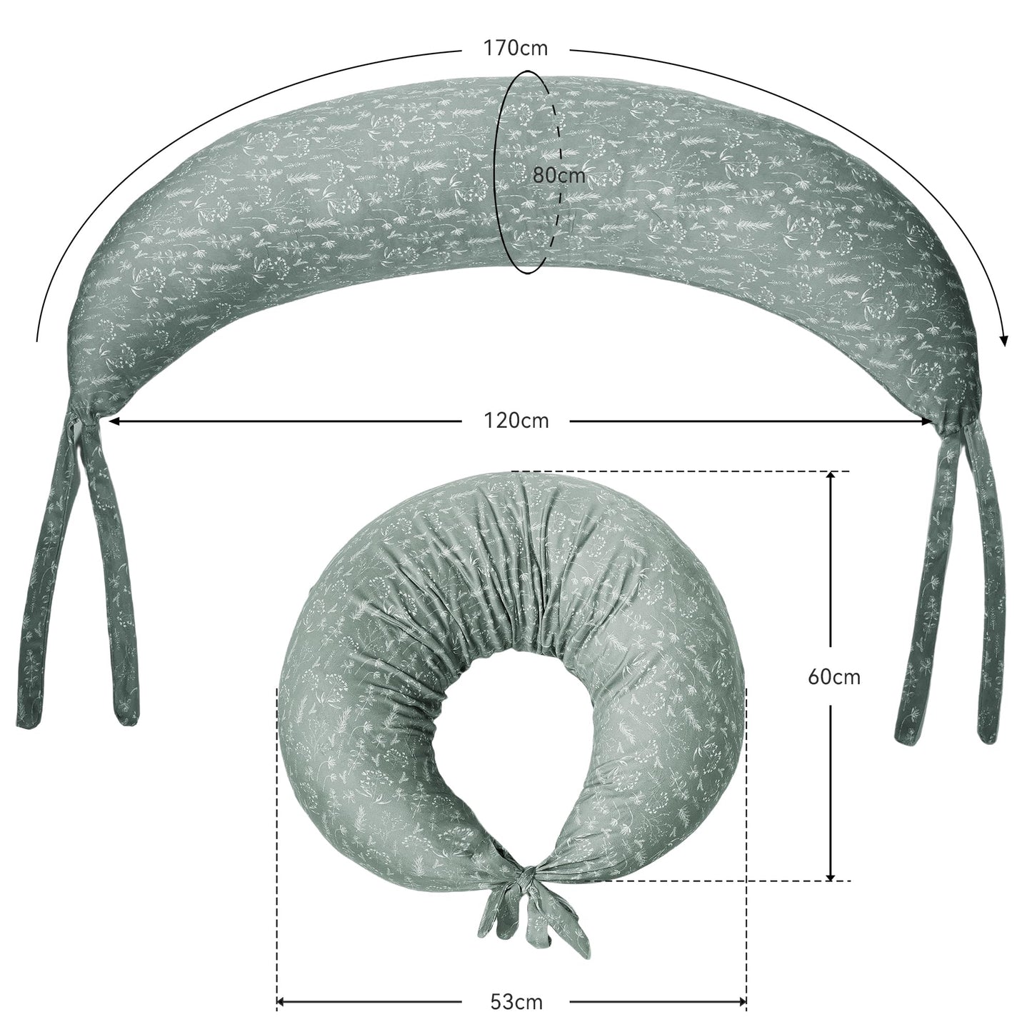 Stillkissen, vielseitiges Positionierungskissen in Übergröße, Schwangerschaftskissen für Babys und Erwachsene, Seitenschläferkissen mit waschbarem 
