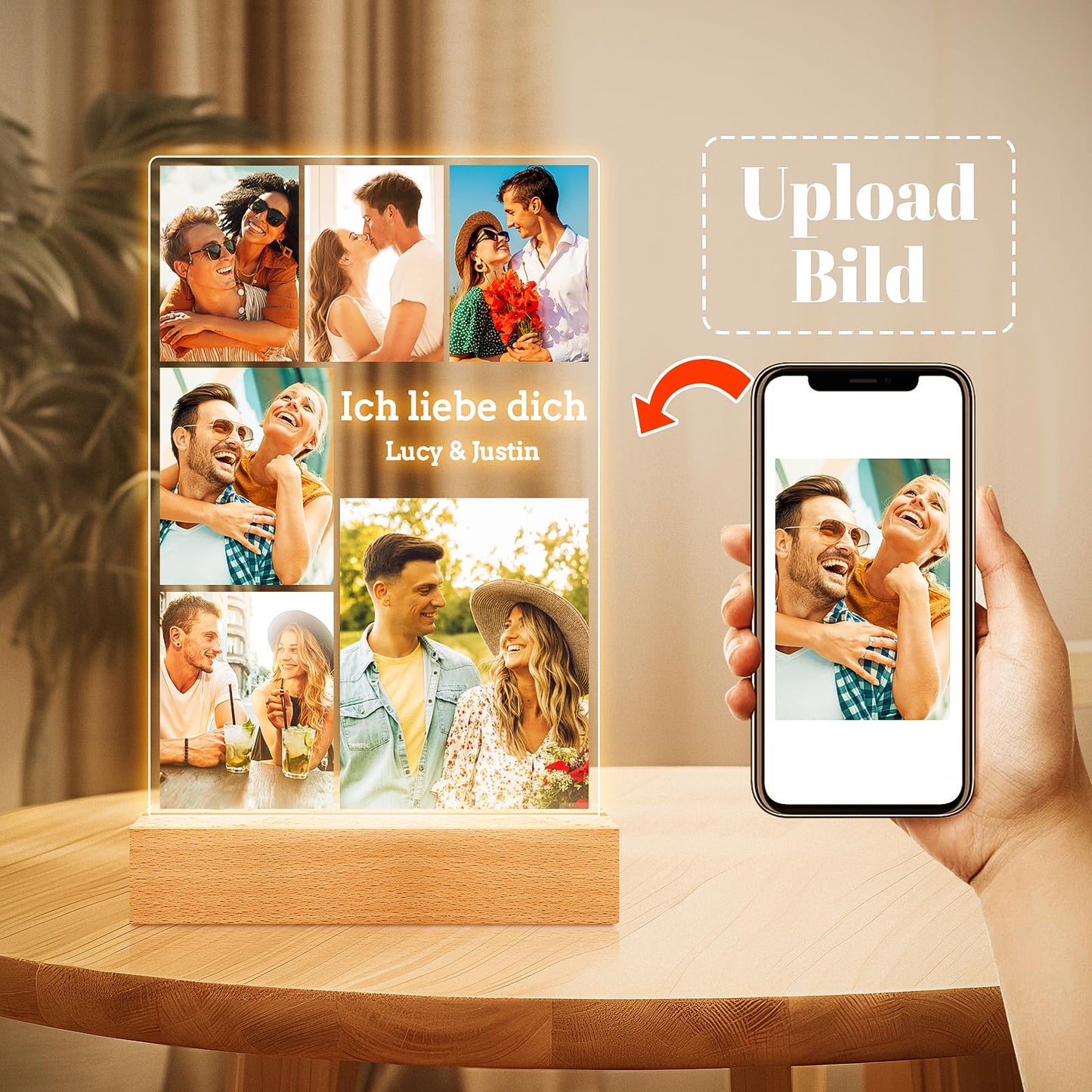 Cadeaux de Noël personnalisés pour femmes et hommes, cadre photo avec photo, cadeaux photo