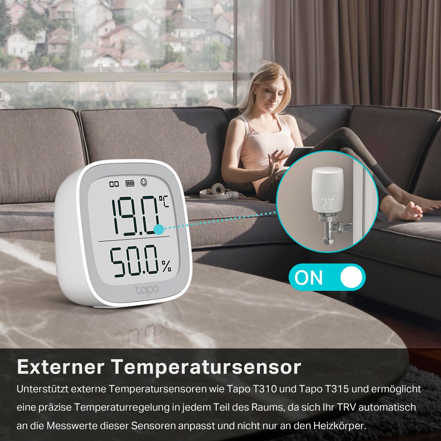 Intelligenter Heizkörperthermostat, Zubehör, Energiesparfunktion, Zeitplanfunktion, Steuerung per App 