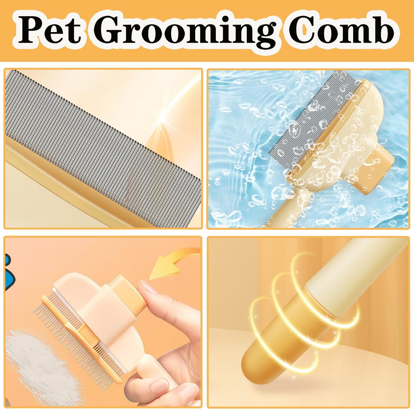 3 Stück Hundebürste Katzenbürste für Langhaar und Kurzhaar, Tierhaarentferner Handschuh 