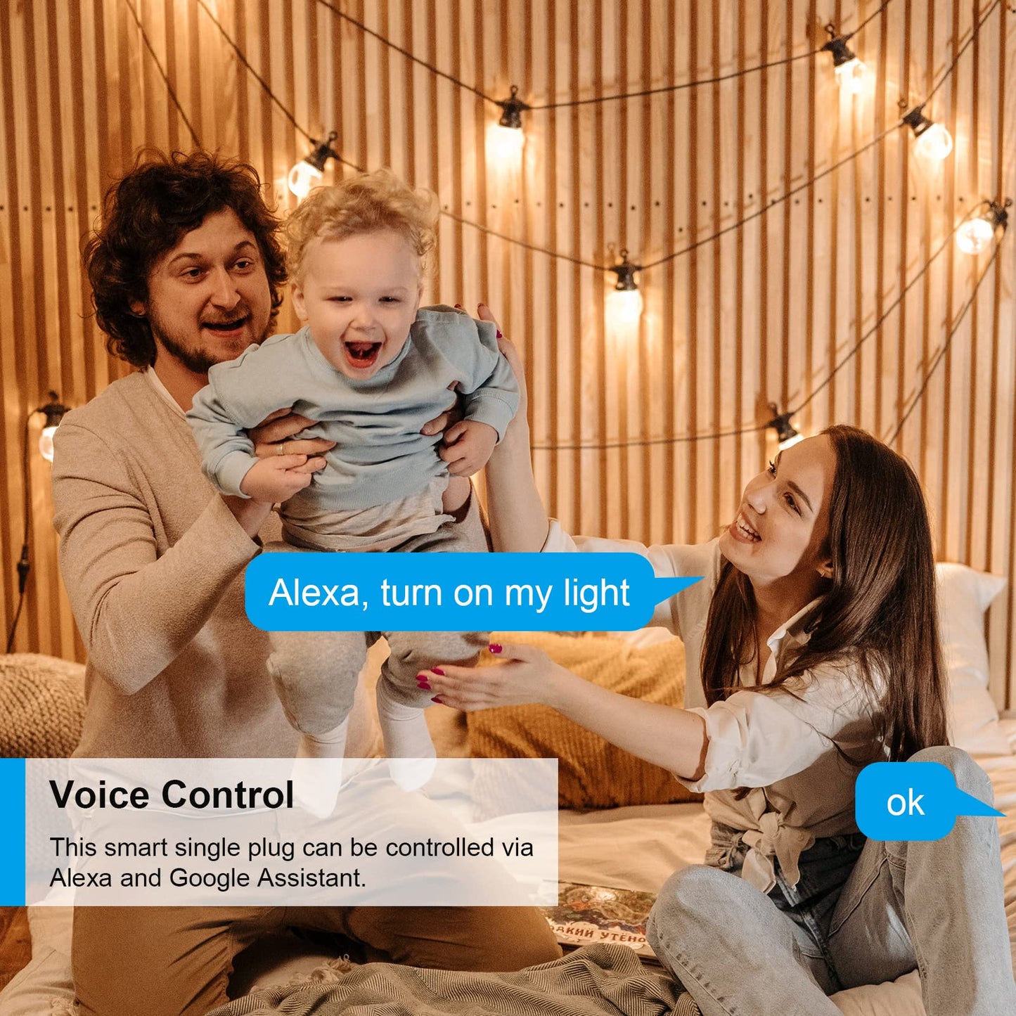 WLAN Smart Steckdose mit Strommessung 16A, Smart Home Steckdose kompatibel mit Alexa/Google Home, Stromverbrauchsmessung, Sprachsteuerung, App-Fernbedienung 