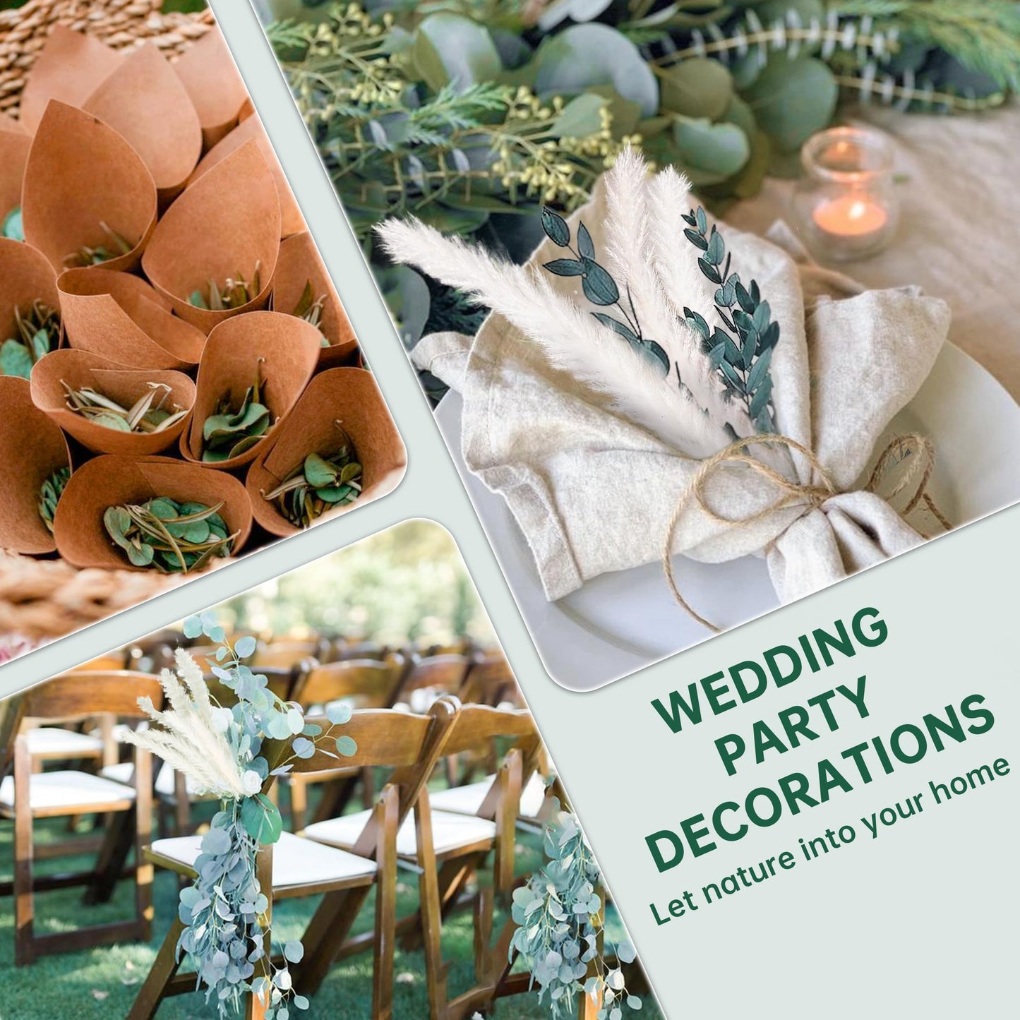 Pampasgras Getrocknet - Natürlich, Braun, Trockenblumen Strauß Dried Flowers, für Heim Decor 