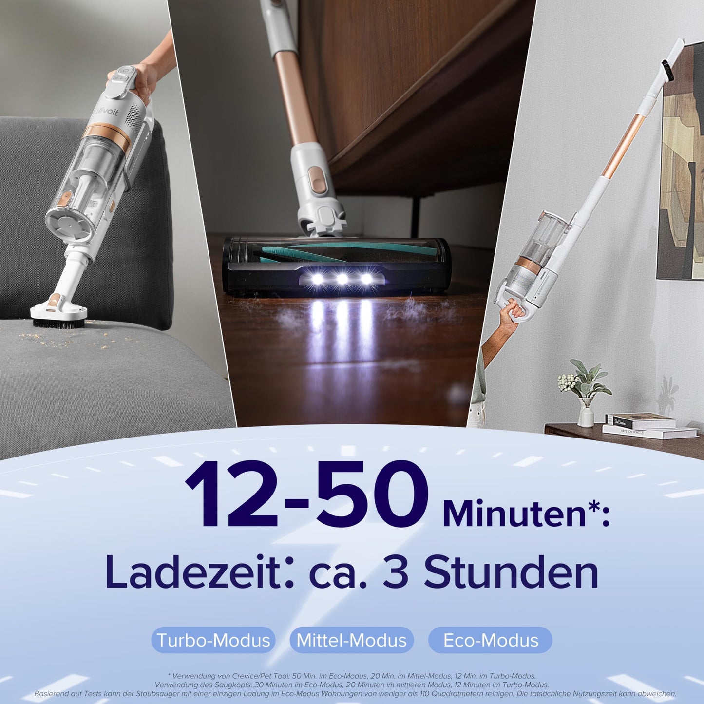 Akku Staubsauger -Levoit - Laufzeit für 75㎡ -4-in-1 Vacuum Cleaner - 99,9 Prozent Filterleistung