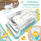 Babybadewanne | Babywanne platzsparend &amp; faltbar mit Thermostat &amp; Kissen 
