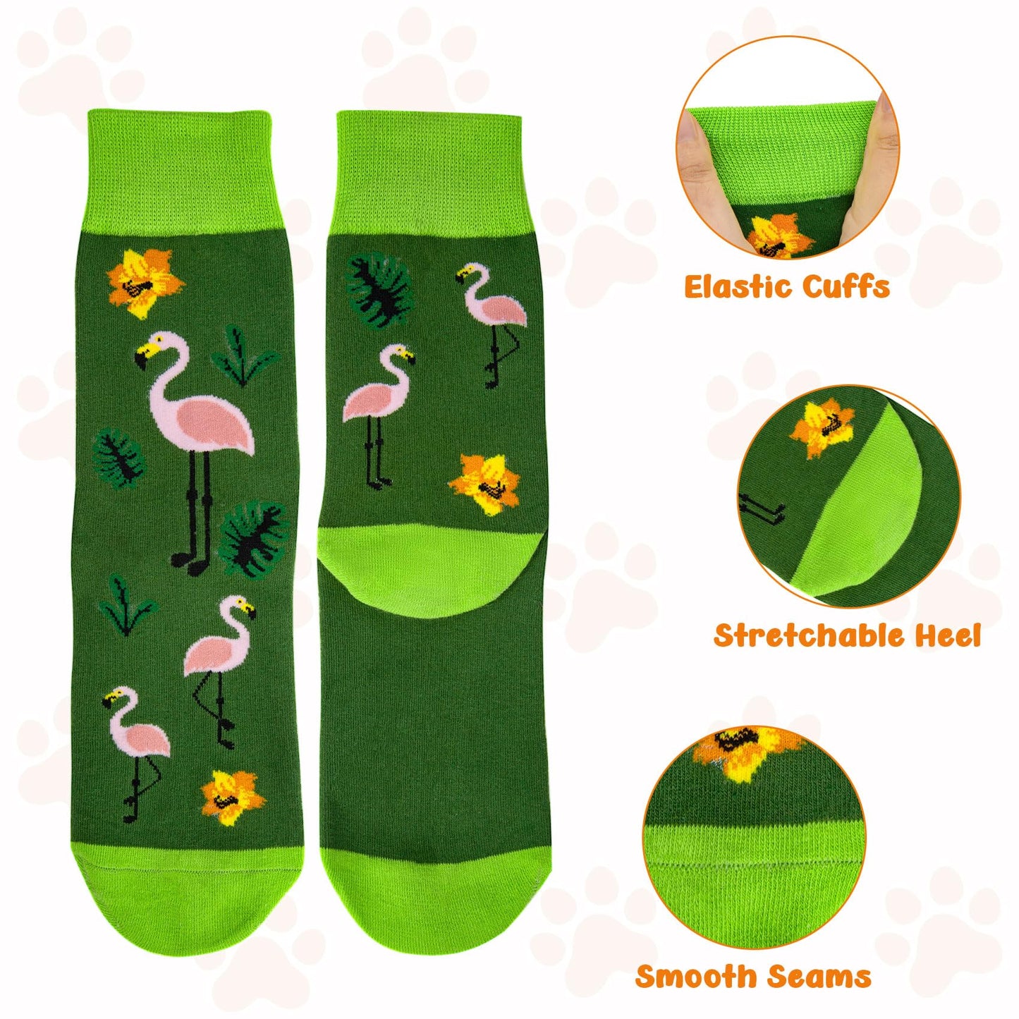 Chalier Cozy 5 Paar Damen Socken Hunde Katzen Motiven, Baumwolle