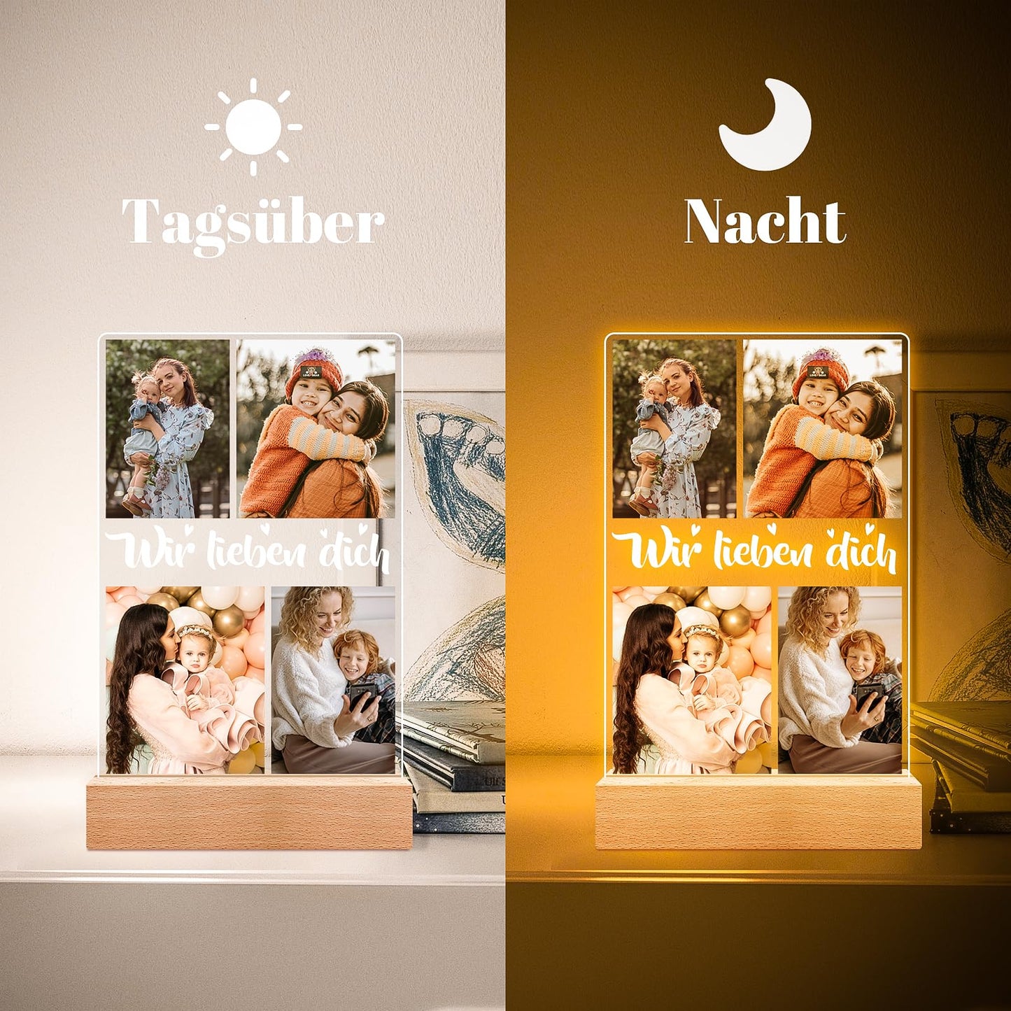 Cadeaux de Noël personnalisés pour femmes et hommes, cadre photo avec photo, cadeaux photo