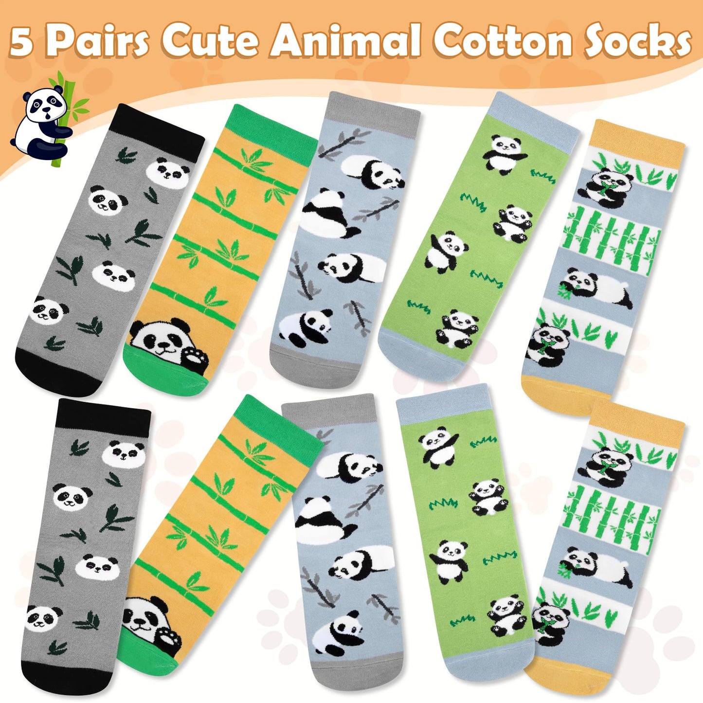 Chalier Cozy 5 Paar Damen Socken Hunde Katzen Motiven, Baumwolle