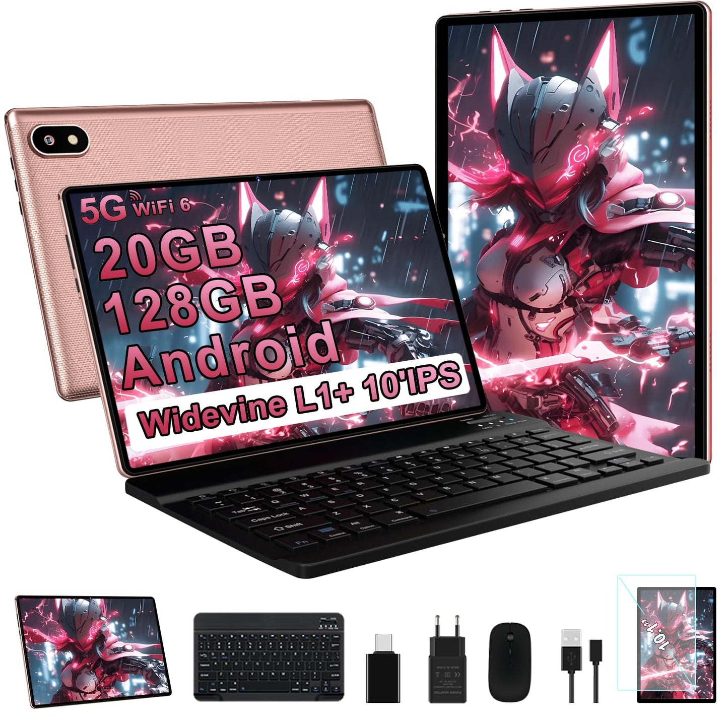 11-Zoll-Android-Tablet mit 24 GB RAM, 256 GB ROM, TF 1 TB, Octa-Core-Prozessor, GMS, 5G, WiFi 6 und Bluetooth 5.0 