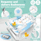 Babybadewanne | Babywanne platzsparend &amp; faltbar mit Thermostat &amp; Kissen 