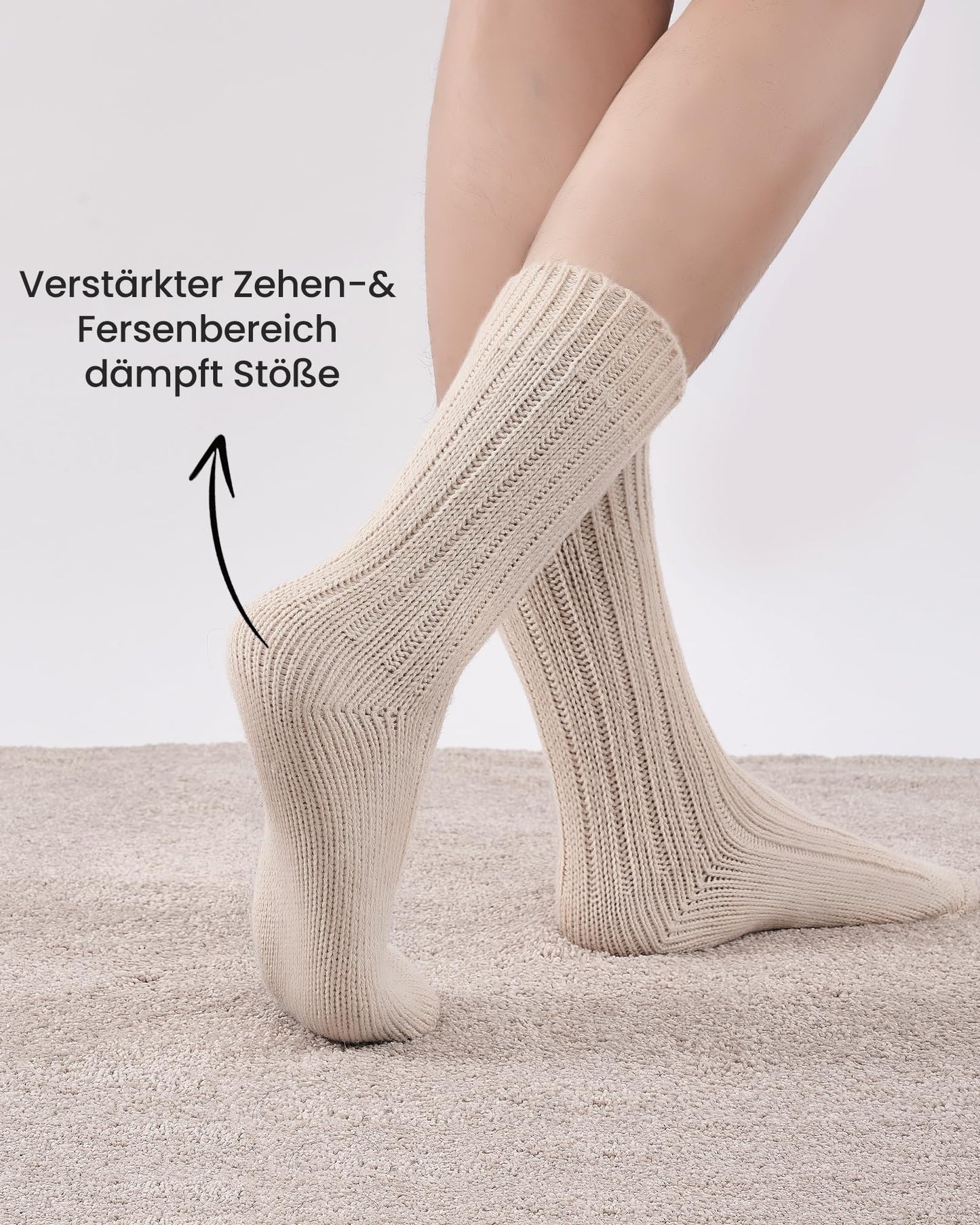 4 Paar Alpaka Socken für Herren Damen, atmungsative Thermosocken Extra Warm, Dicke Wintersocken mit Alpakawolle 