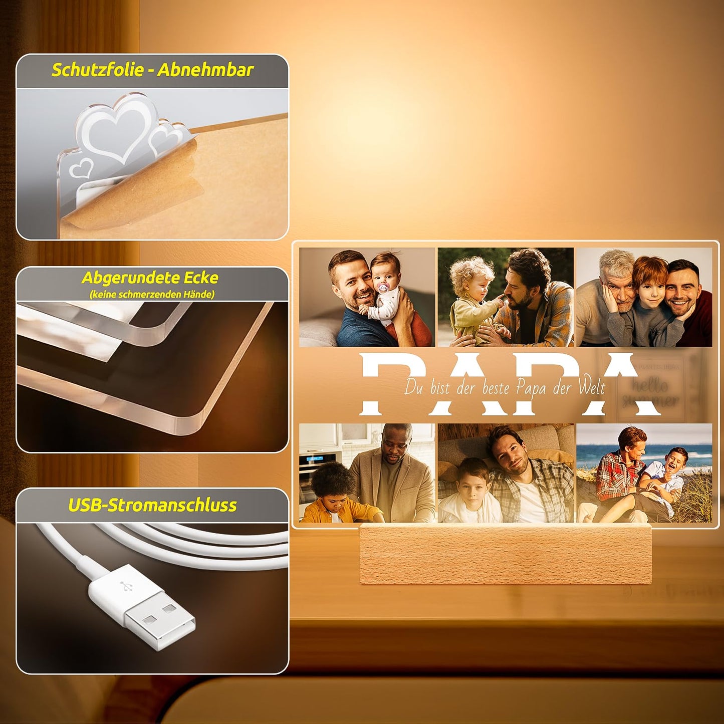 Cadeaux de Noël personnalisés pour femmes et hommes, cadre photo avec photo, cadeaux photo