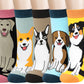 Chalier Cozy 5 Paar Damen Socken Hunde Katzen Motiven, Baumwolle