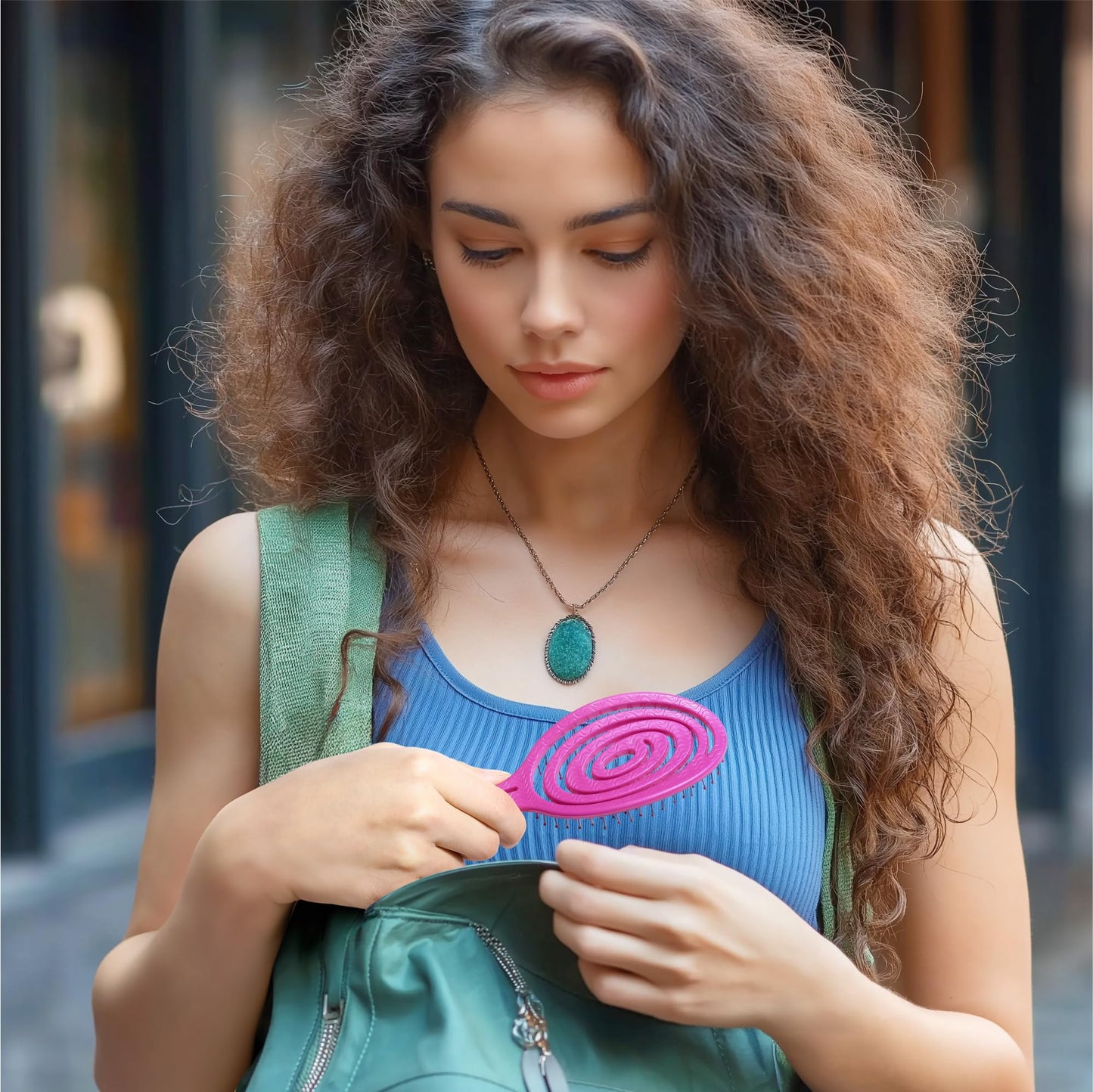 Ninabella Mini Haarbürste ohne Ziepen - Bürste für Reisen - Entwirrbürste für trockenes und nasses Haar - Detangler Bürste