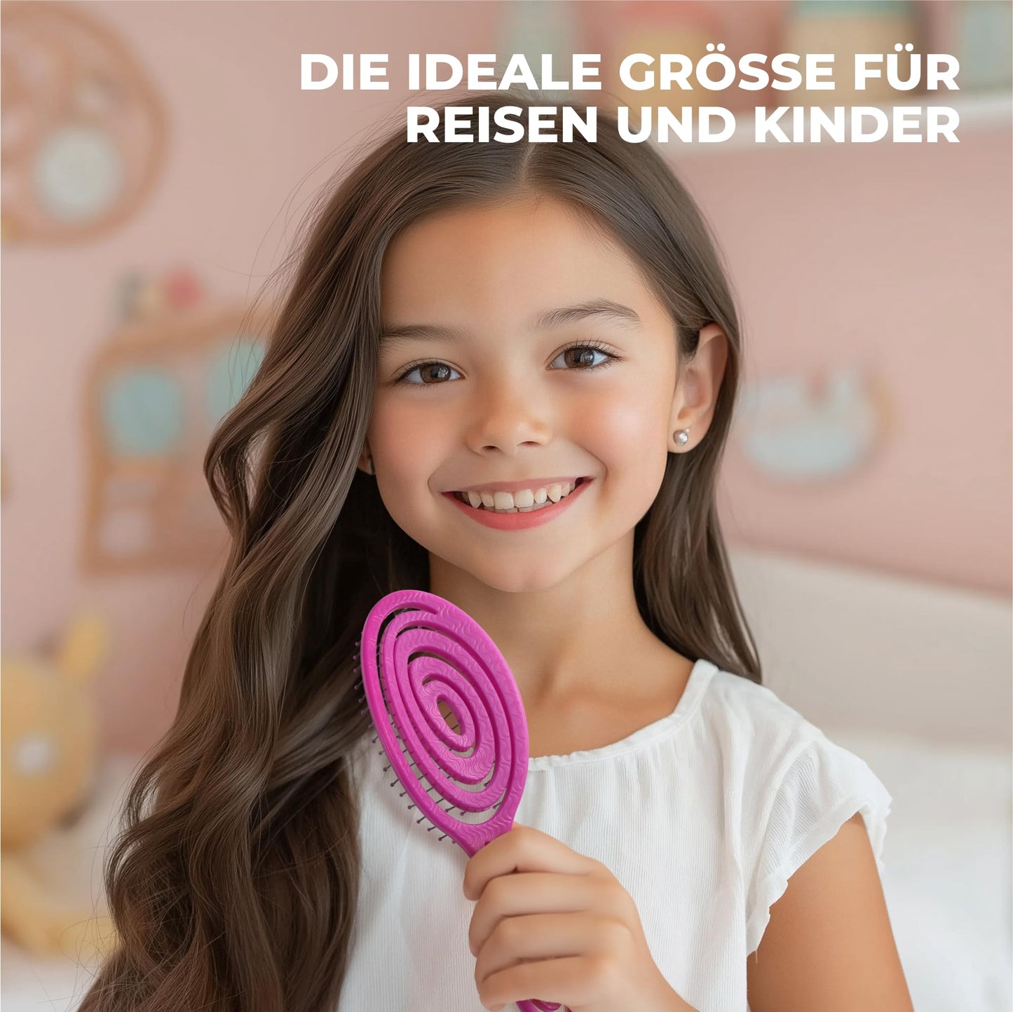 Ninabella Mini Haarbürste ohne Ziepen - Bürste für Reisen - Entwirrbürste für trockenes und nasses Haar - Detangler Bürste