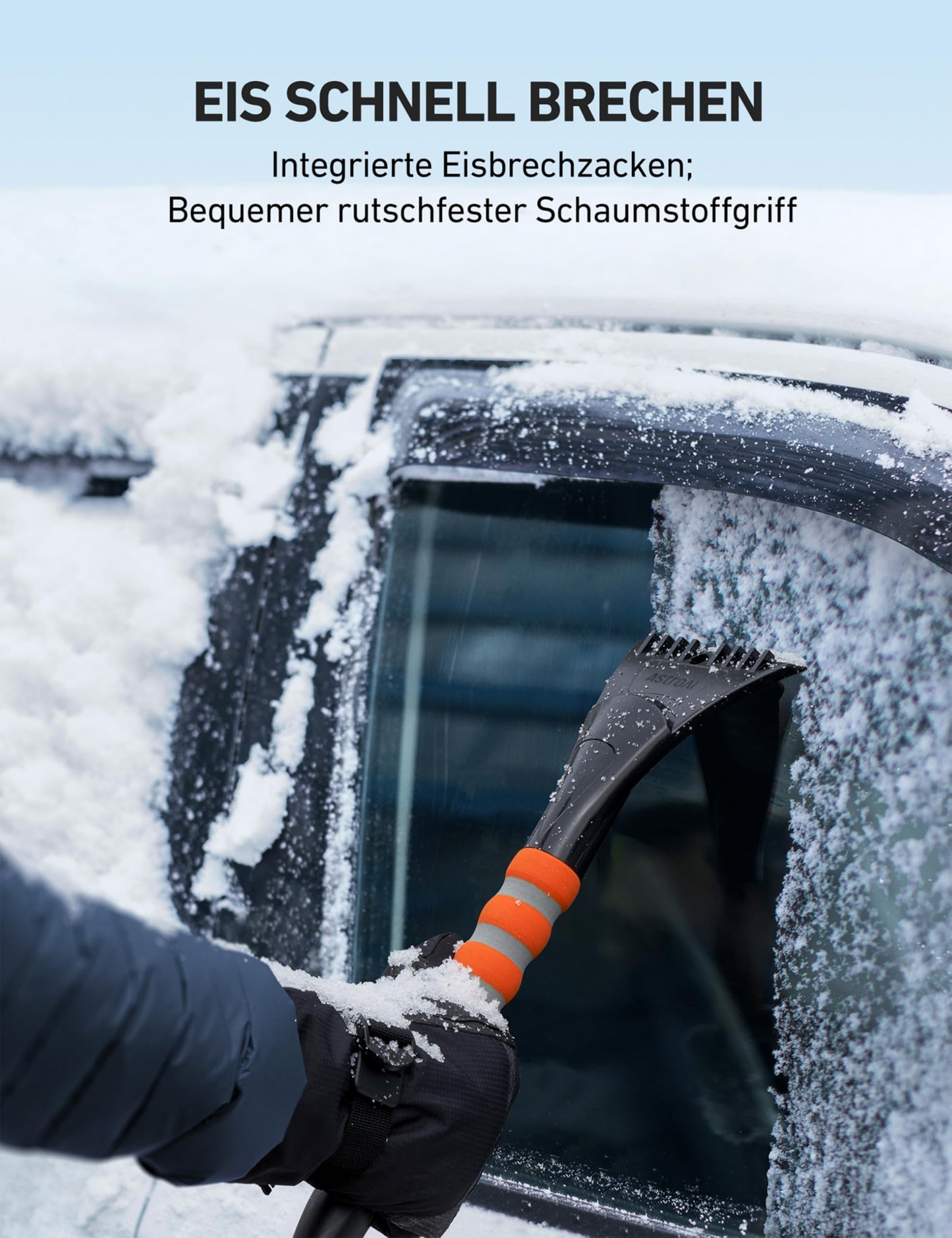 Eiskratzer, Auto-Eiskratzer, Schneebürste, abnehmbarer, ergonomischer Schaumstoffgriff für Pkw, Lkw und SUVs 