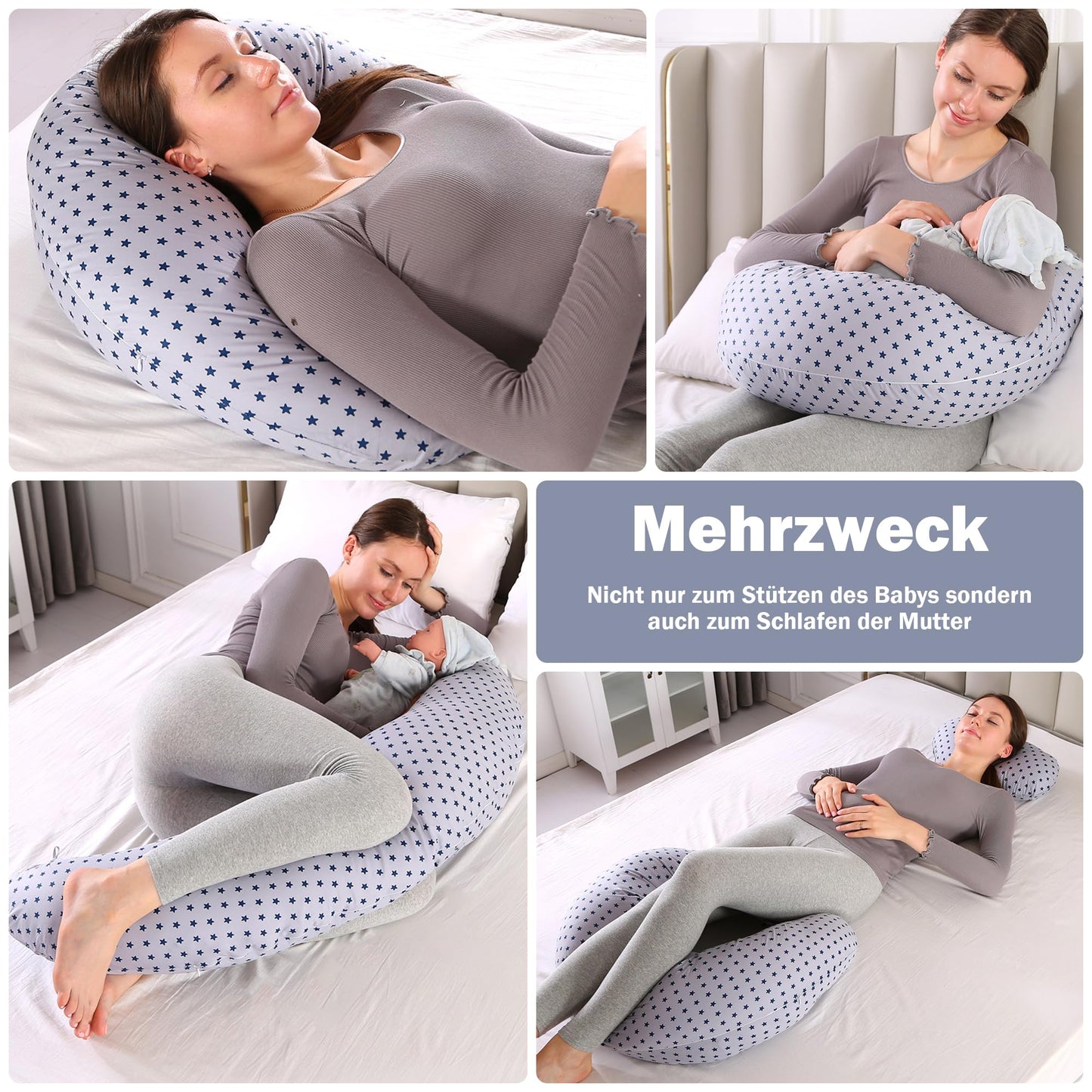 Chilling Home 2-in-1 Nursing Pillow, XXL Pregnancy Pillow, Side Sleeper Pillow for Baby, Pregnancy Pillow