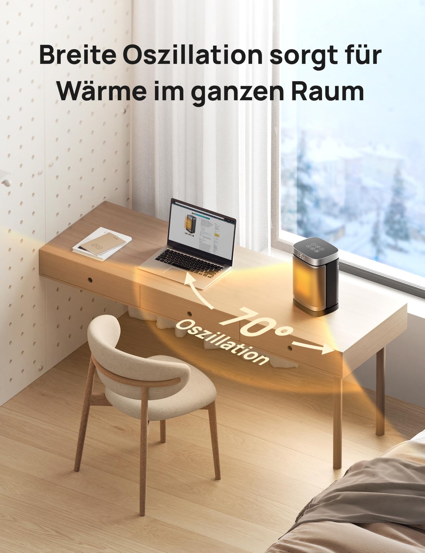 Heizlüfter Energiesparende Leise, Heizung Elektrisch mit Fernbedienung