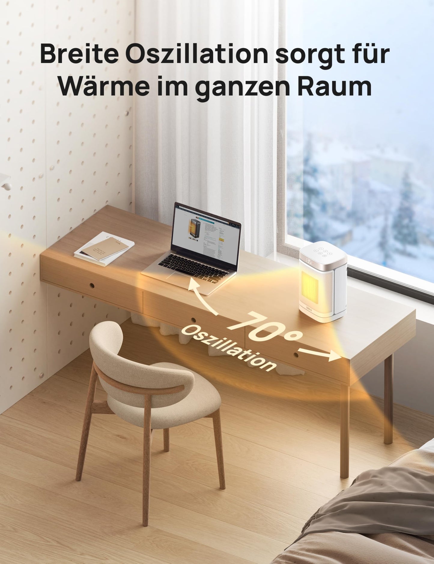 Heizlüfter Energiesparende Leise, Heizung Elektrisch mit Fernbedienung