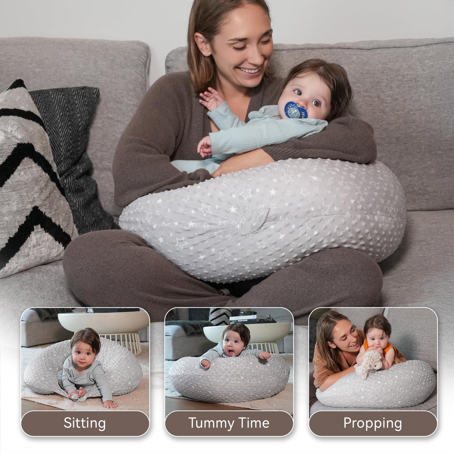 Stillkissen, vielseitiges Positionierungskissen in Übergröße, Schwangerschaftskissen für Babys und Erwachsene, Seitenschläferkissen mit waschbarem 