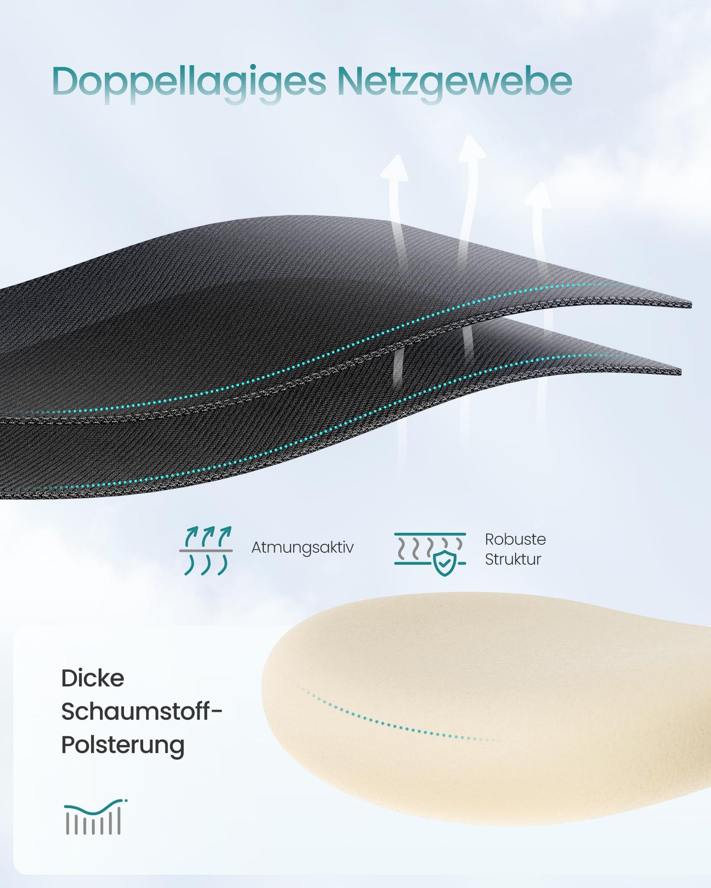 SONGMICS Bürostuhl ergonomisch, Schreibtischstuhl, Computerstuhl, verstellbare Lenden- und Kopfstütze, höhenverstellbar, tintenschwarz