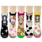 Chalier Cozy 5 Paar Damen Socken Hunde Katzen Motiven, Baumwolle