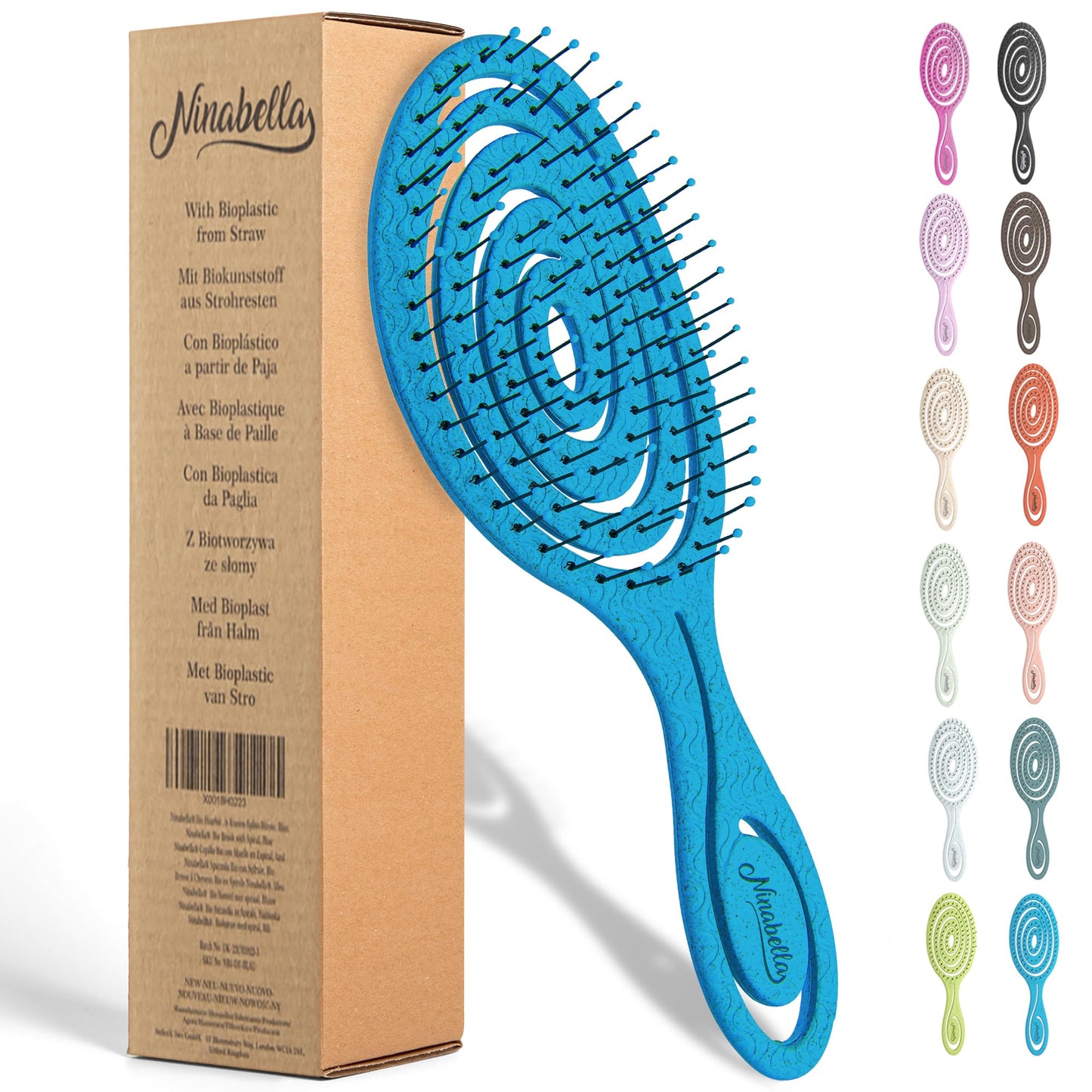 Ninabella Mini Haarbürste ohne Ziepen - Bürste für Reisen - Entwirrbürste für trockenes und nasses Haar - Detangler Bürste