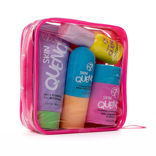 W7 Skin Quench Hautpflege-Geschenkset in Originalgröße – Feuchtigkeitsspendendes Set mit Aloe Vera und Ceramiden 