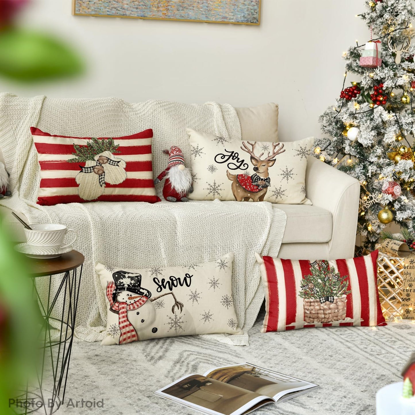 Cover Couch Wohnzimmer Außenbereich Deko,Weihnachten Kissenbezüge 