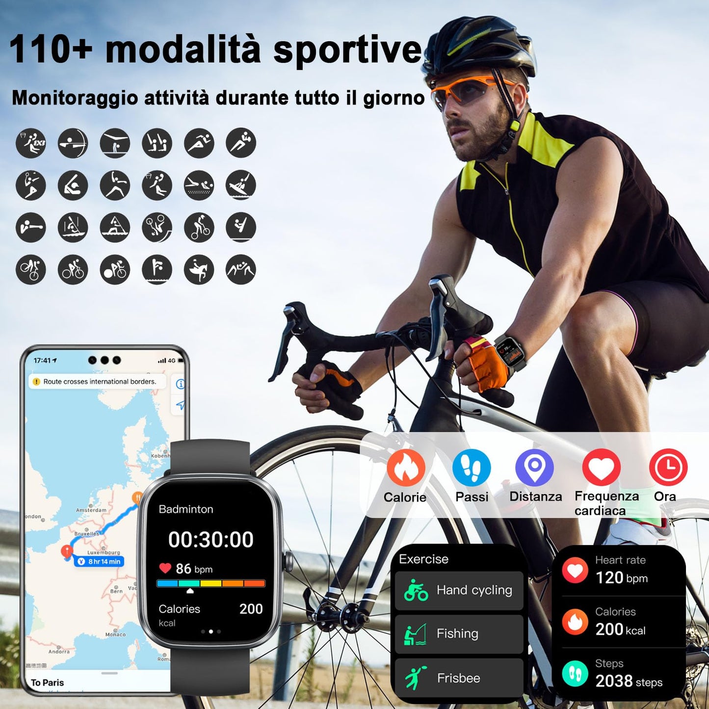 AI Smartwatch Herren Damen, 1.91" Fitnessuhr Integrierte ChatGPT-AI und Telefonfunktion,Wasserdicht 