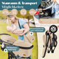 Kesser® Loops 3-in-1 Kombi-Kinderwagen, Komplettset inklusive Babywanne, Buggy-Sportsitz und Babyschale, Vollgummireifen 