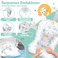 Babybadewanne | Babywanne platzsparend &amp; faltbar mit Thermostat &amp; Kissen 
