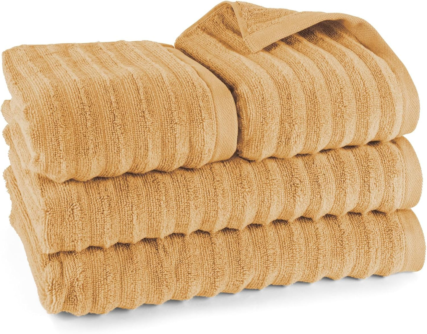 Pure Label 6-teiliges Handtuchset mit Aufhängeschlaufen aus 100 % Baumwolle, saugfähig und weich, 2 x Badetücher (70 x 140 cm), 2 x Handtücher (50 x 100 cm), 2 x Gästetücher (30 x 50 cm), 