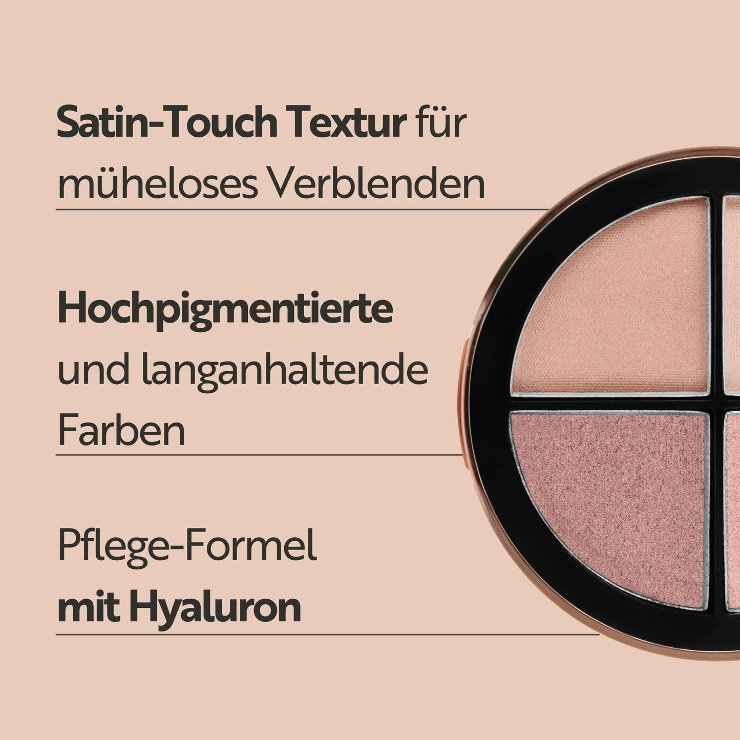 MAGIC FINISH Satin Eyeshadow – Hochpigmentierte Lidschatten-Palette mit 4 harmonierenden Lidschatten, 
