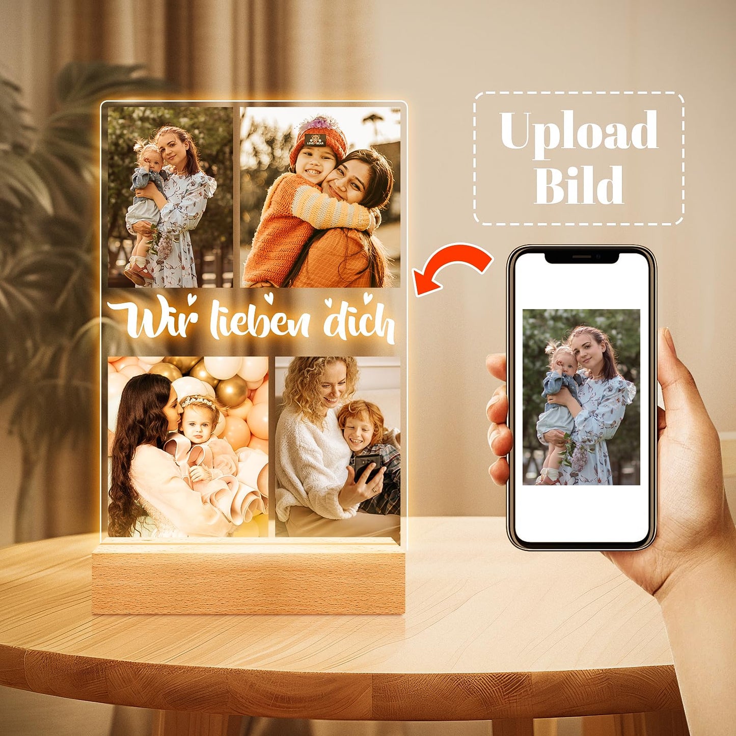 Cadeaux de Noël personnalisés pour femmes et hommes, cadre photo avec photo, cadeaux photo