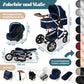Kesser® Loops 3-in-1 Kombi-Kinderwagen, Komplettset inklusive Babywanne, Buggy-Sportsitz und Babyschale, Vollgummireifen 