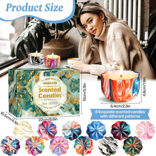 Duftkerzen-Geschenkset, 12-teilig, Aromatherapie-Kerzen 