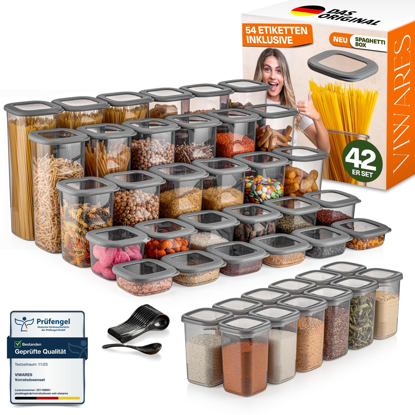 Lebensmittelaufbewahrungsbehälter, Vorratsdosen mit luftdichtem Deckel, praktischer Organizer für die Küche 