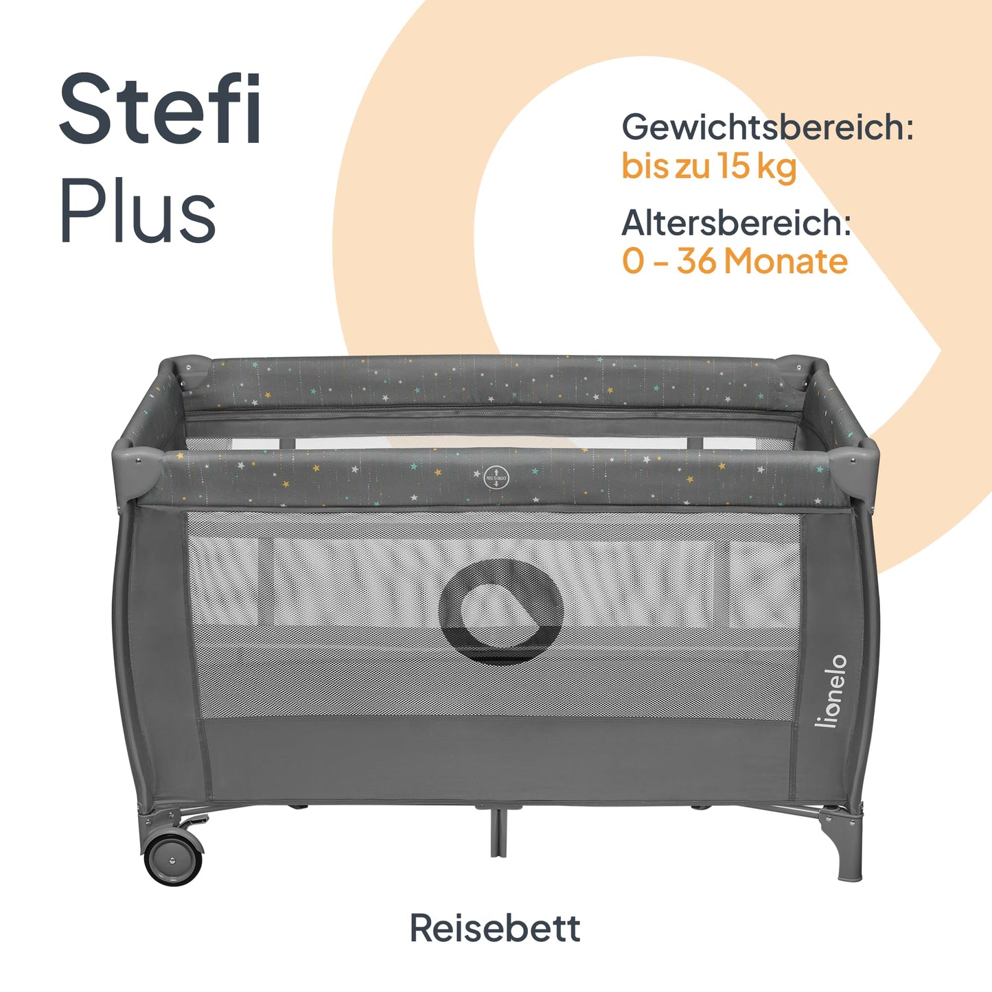 Reisebett bis 15 kg Babybett Kinderreisebett mit Matratze Seitlicher Eingang mit Reißverschluss 