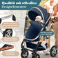 Kesser® Loops 3-in-1 Kombi-Kinderwagen, Komplettset inklusive Babywanne, Buggy-Sportsitz und Babyschale, Vollgummireifen 