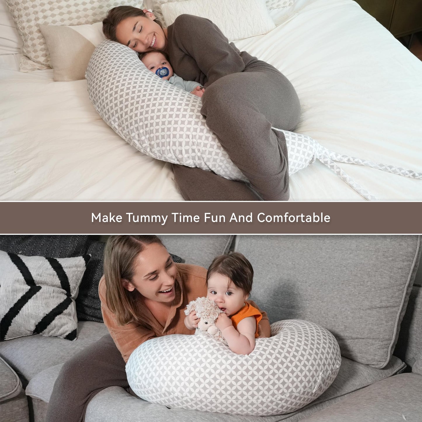 Stillkissen, vielseitiges Positionierungskissen in Übergröße, Schwangerschaftskissen für Babys und Erwachsene, Seitenschläferkissen mit waschbarem 