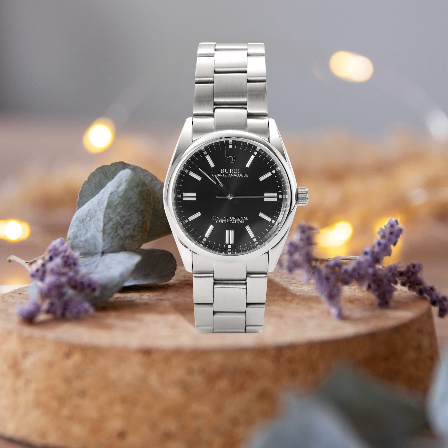 BUREI Women's Fashion Watch Analogue Quartz Steel Women Watch Business Dress