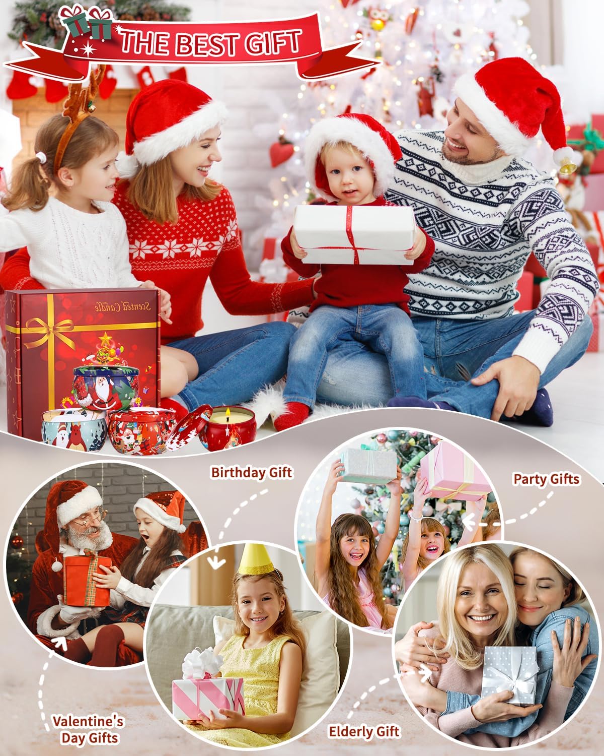 4 Stück Duftkerzen Geschenkset, Sojawachs Aromatherapie Kerzen 