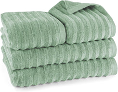 Ensemble de serviettes à main Pure Label 6 pièces avec boucles de suspension en 100 % coton, absorbantes et douces, 2 serviettes de bain (70 x 140 cm), 2 essuie-mains (50 x 100 cm), 2 serviettes invités (30 x 50 cm), 