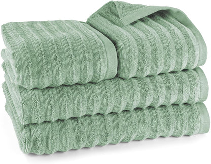 Pure Label 6-teiliges Handtuchset mit Aufhängeschlaufen aus 100 % Baumwolle, saugfähig und weich, 2 x Badetücher (70 x 140 cm), 2 x Handtücher (50 x 100 cm), 2 x Gästetücher (30 x 50 cm), 