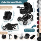 Kesser® Loops 3-in-1 Kombi-Kinderwagen, Komplettset inklusive Babywanne, Buggy-Sportsitz und Babyschale, Vollgummireifen 
