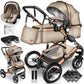 3-in-1 XXL Komplett-Kinderwagenset inkl. Babywanne, Buggy, Sportsitz &amp; Autositz 