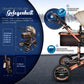 3-in-1 XXL Komplett-Kinderwagenset inkl. Babywanne, Buggy, Sportsitz &amp; Autositz 
