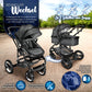 3-in-1 XXL Komplett-Kinderwagenset inkl. Babywanne, Buggy, Sportsitz &amp; Autositz 